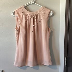 Chic Blush Sleeveless Blouse with Embellishments